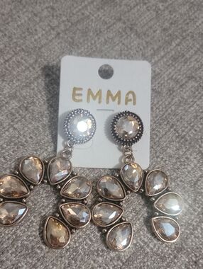 Rose Gold Teardrop Crystal Drop Earrings